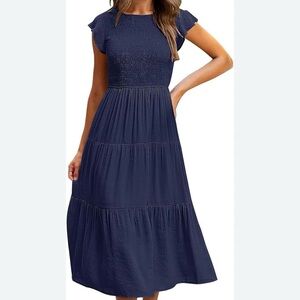 Chic Navy Midi Dress for Women